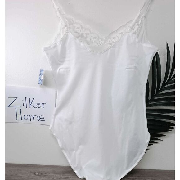 Free People Women's Intimately Fp Side Of Sass Lace Trim Bodysuit - White L - Picture 2 of 5